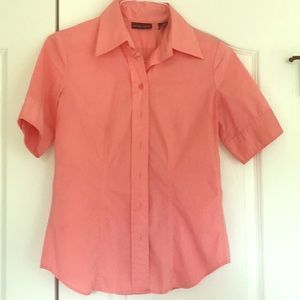 Ladies melon color shirt sleeve blouse